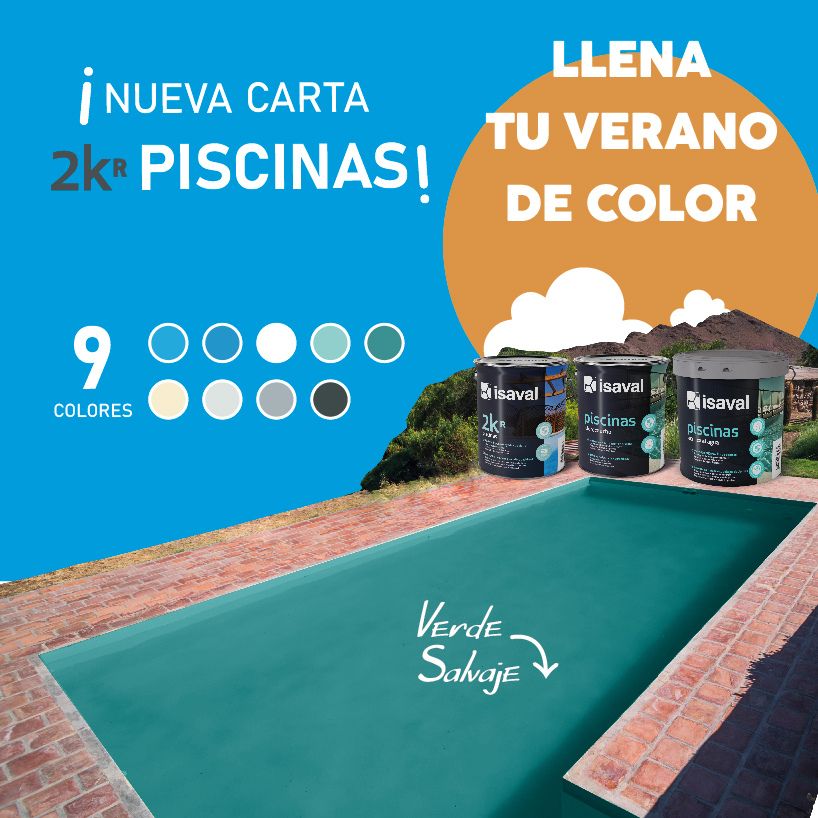 Isaval amplía la gama de colores de su pintura 2kR Piscinas